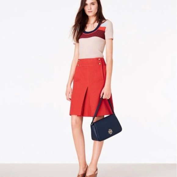 Tory Burch Britten pebbled Leather Crossbody in color Black - Picture 9 of 9